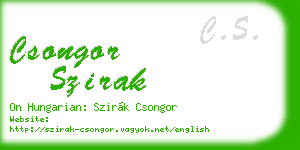 csongor szirak business card