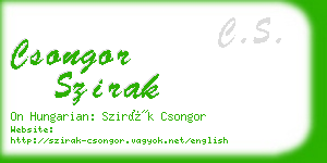 csongor szirak business card